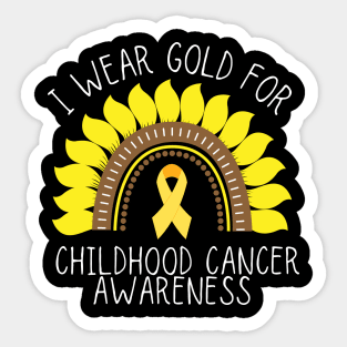 I Wear Gold For Childhood Cancer Awareness Sticker